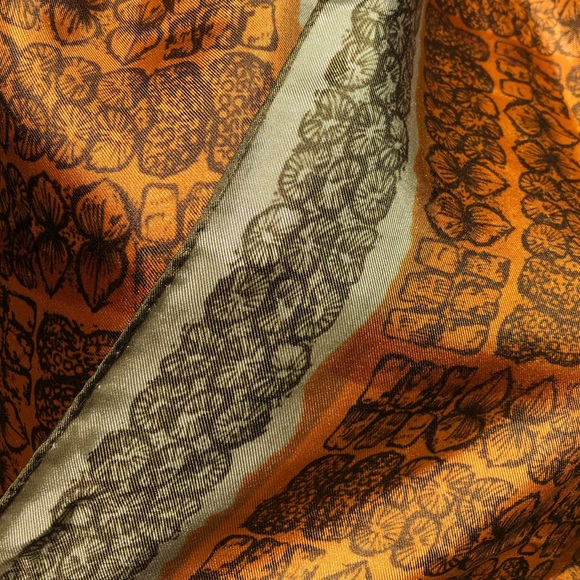 SOLD- Vera Neumann | 60s Autumn Leaves Silk Scarf - Picture 2 of 11